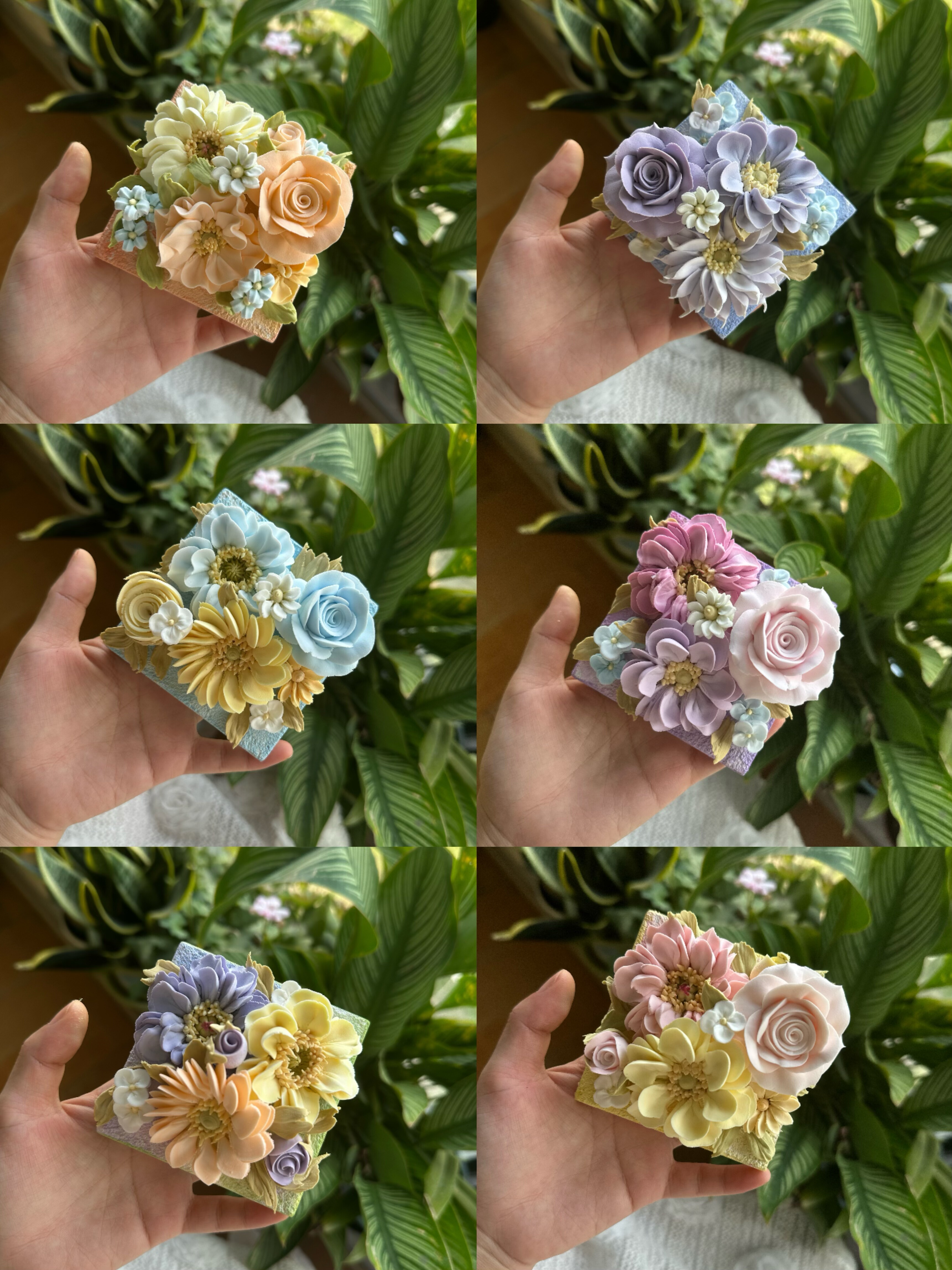 手工冰箱贴，粘土裱花，8.5cm直径 - 图2