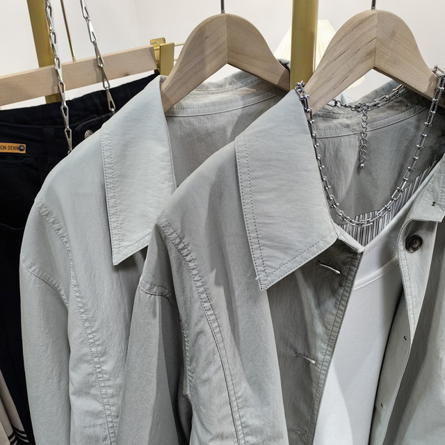 Windbreaker mid-length Korean style casual loose coat spring