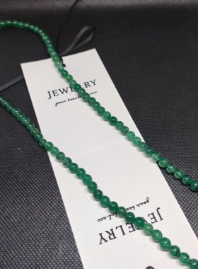 绿草莓晶项链天然水晶女款圆珠多圈手链手饰5.5mm~6mm长约55cm