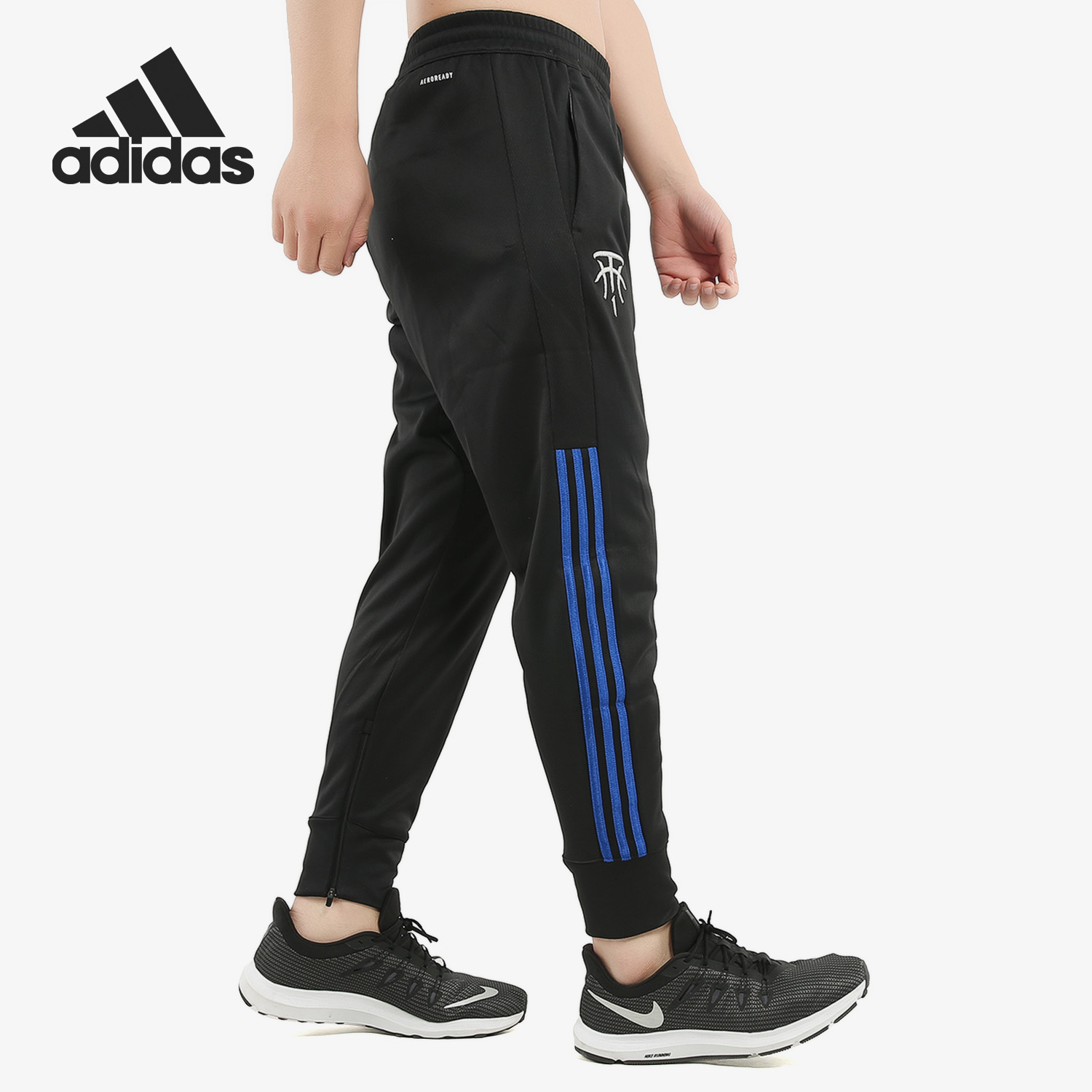 Adidas/阿迪达斯黑色男子时尚潮流舒适休闲收口运动长裤FH7731 - 图2