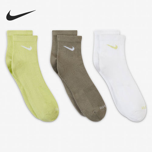 Nike/耐克正品新款多色运动袜训练休闲袜子三双装SX6893-906 - 图0