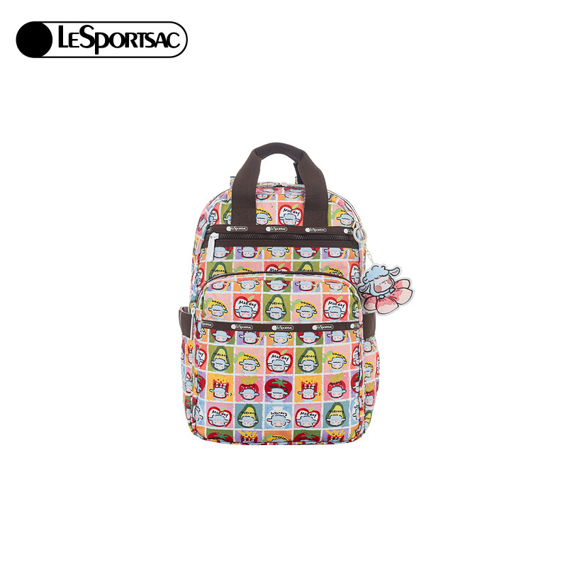 LeSportsac乐播诗新款小羊波德莱尔系列可爱满印大容量隔层双肩包,淘宝优惠券,粉丝福利购,淘宝优惠卷