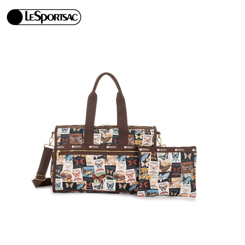LeSportsac乐播诗新款蝴蝶邮票系列复古子母包手拿包大容量斜挎包,淘宝优惠券,粉丝福利购,淘宝优惠卷