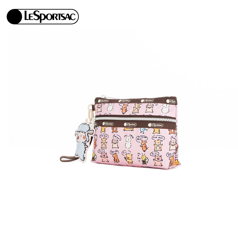 LeSportsac乐播诗新款小羊波德莱尔卡通可爱化妆包隔层零钱包女,淘宝优惠券,粉丝福利购,淘宝优惠卷