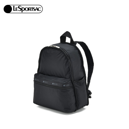 LeSportsac乐播诗黑色双肩包女大容量背包学生书包旅游通勤电脑包 - 图1