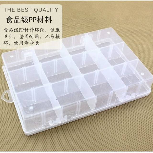 Transparent PP storage box can be split into numbers and divide the lattice box with larger size 12-grid parts box electronic component finishing box