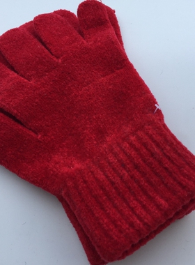秋冬针织雪尼尔触屏单层魔术手套