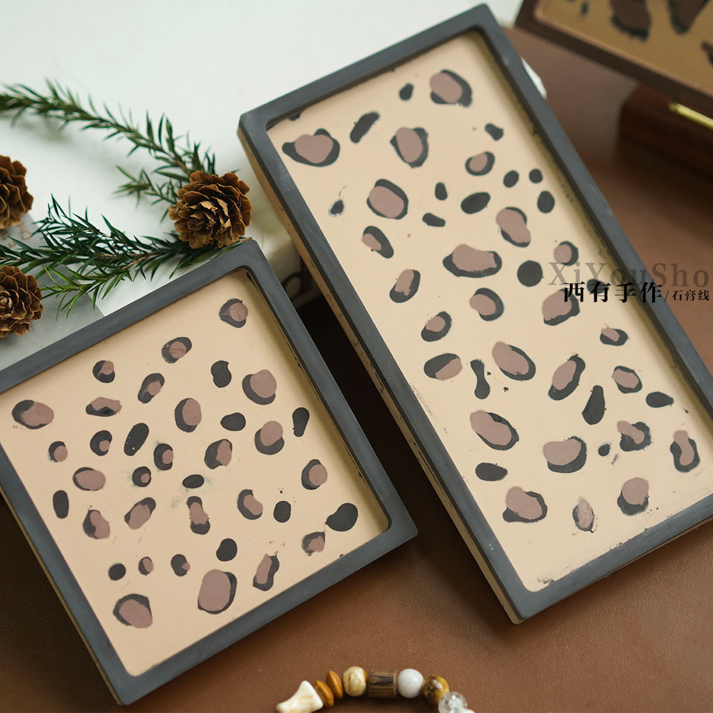 印章水磨石烛台托盘材料包 diy亲子团建手工香氛摆件模具赠送教程,淘宝优惠券,粉丝福利购,淘宝优惠卷