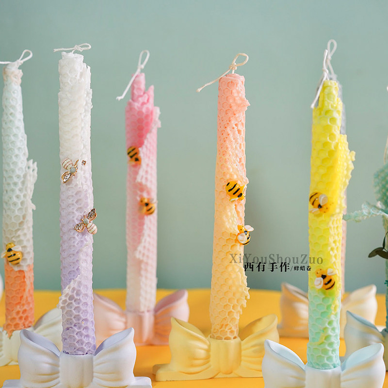 原创蜂巢蜡片新手材料包DIY团建手工蜂窝状手卷硅胶模具赠送教程,淘宝优惠券,粉丝福利购,淘宝优惠卷