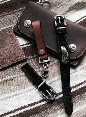 渡鸦纯银专属五金配件手环稀有皮