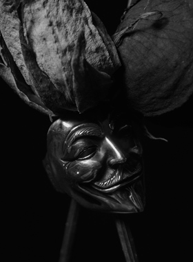 渡鸦原创V字仇杀队纯银面具戒指