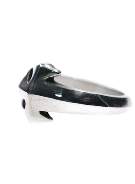 渡鸦欧美手工纯银十字架情侣戒指