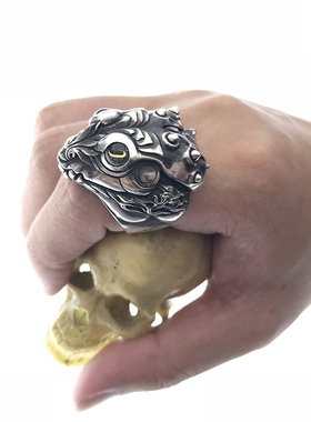 渡鸦原创手工纯银守望者金蟾戒指