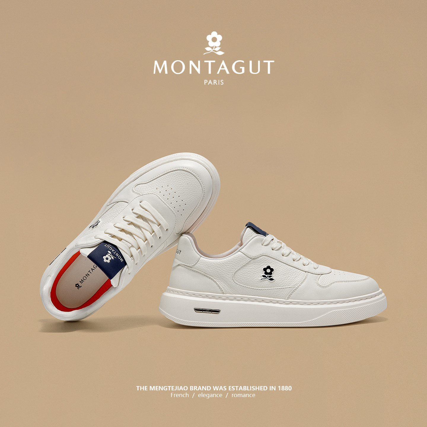 梦特娇男士真皮小白鞋春季新款头层牛皮休闲板鞋冬季运动厚底男鞋,淘宝优惠券,粉丝福利购,淘宝优惠卷