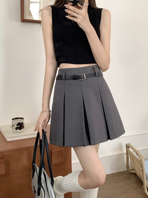 College Style Large Size I-Pleated Skirt Summer Fat Girl