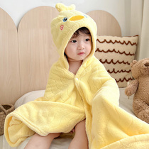 Child bath towels female baby with cap cloak male large child autumn winter day bathing water absorbent baby newborn super soft bathrobe