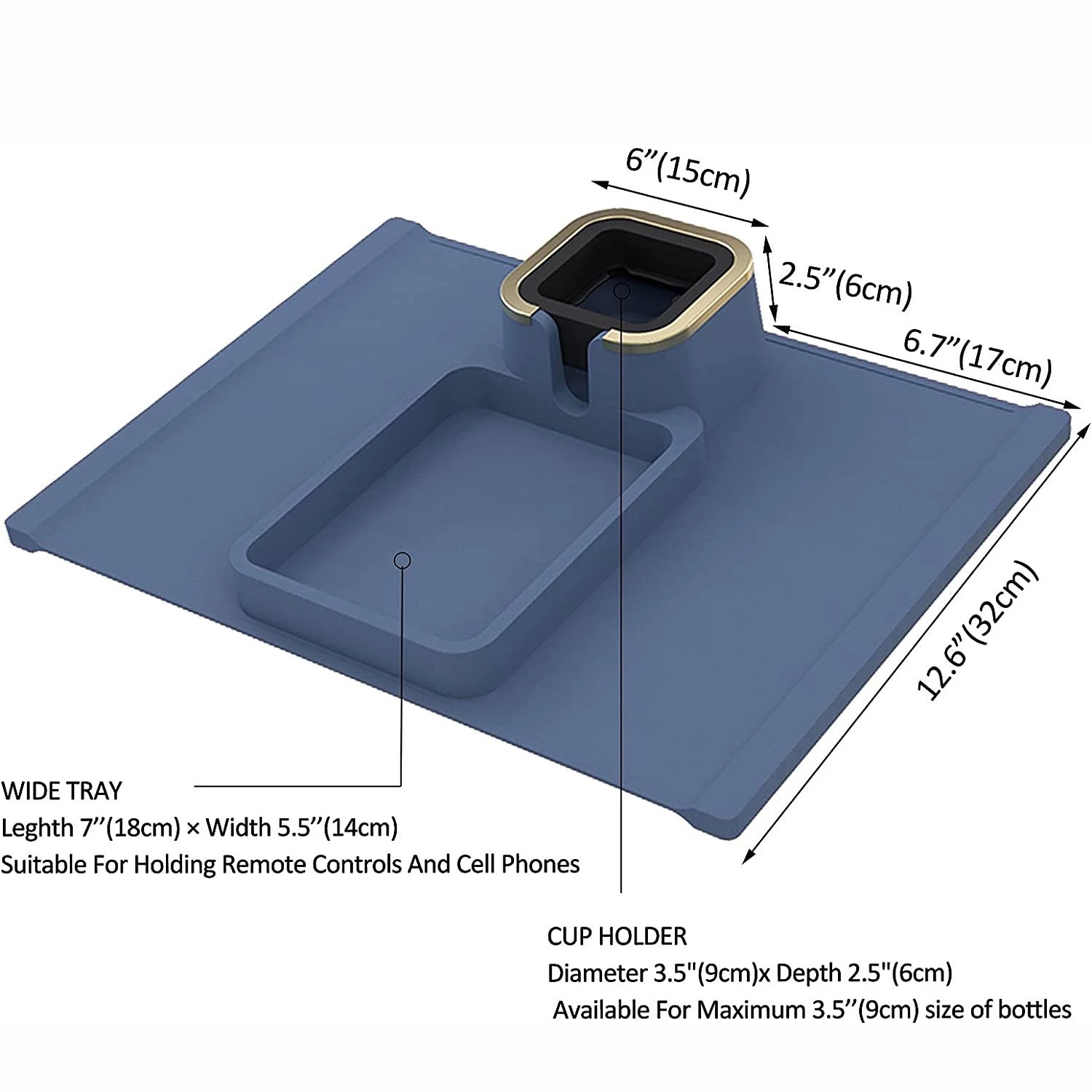 跨境沙发杯垫硅胶杯托饮料咖啡沙发扶手杯架 Sofa Armrest Tray-图3