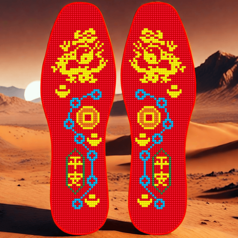 结婚的喜庆红色底双喜凤凰七星八卦十字绣鞋垫男女加厚针线半成品,淘宝优惠券,粉丝福利购,淘宝优惠卷