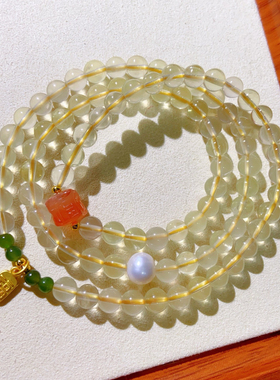 天然黄水晶手链女款多宝手串男款手链饰品礼物送女友闺蜜生日礼物