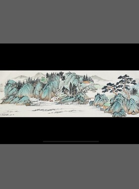 百分原创新中式山水画手绘国画