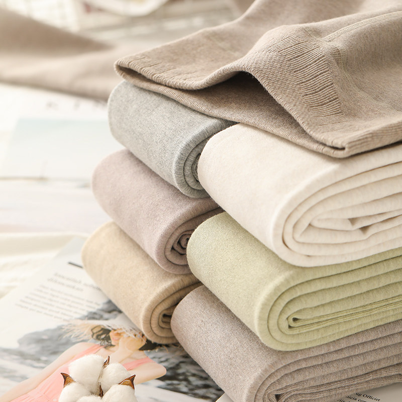 日系燕麦色高腰秋冬外穿加绒连裤袜 莜饰打底裤