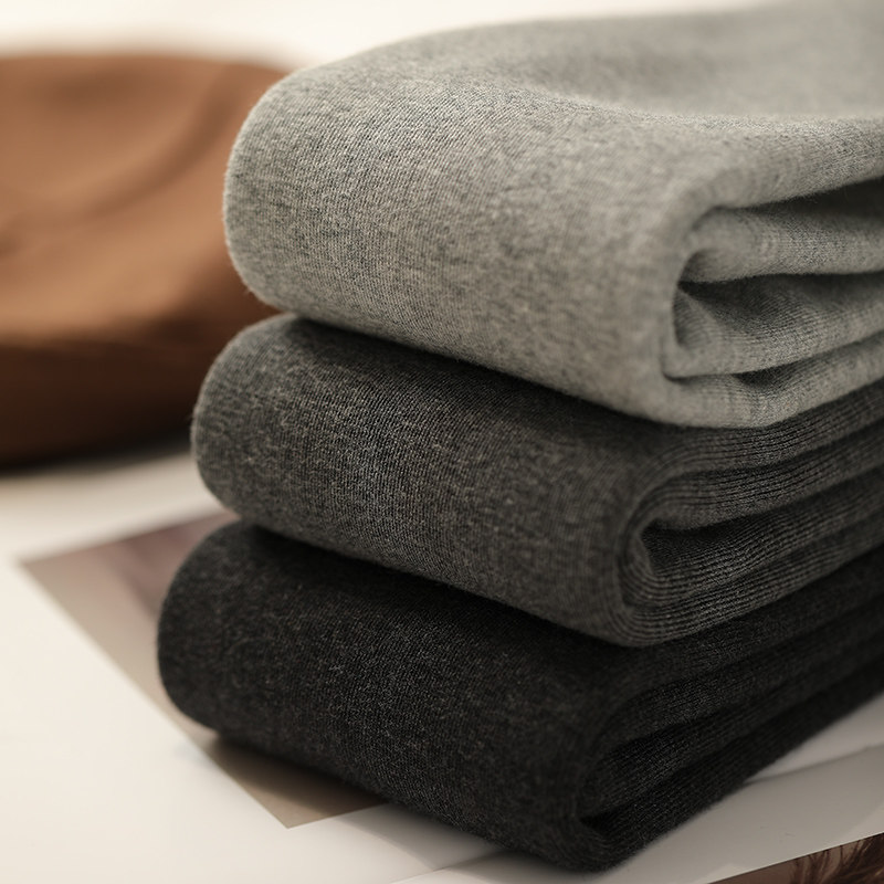 500克白色竖条纹冬季螺纹踩脚裤 莜饰打底裤