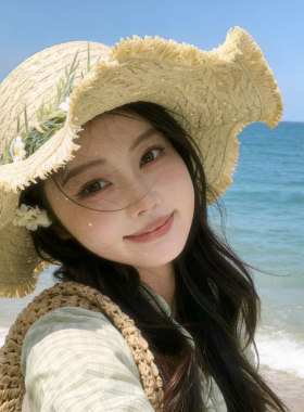 夏季女大檐防晒沙滩草编帽