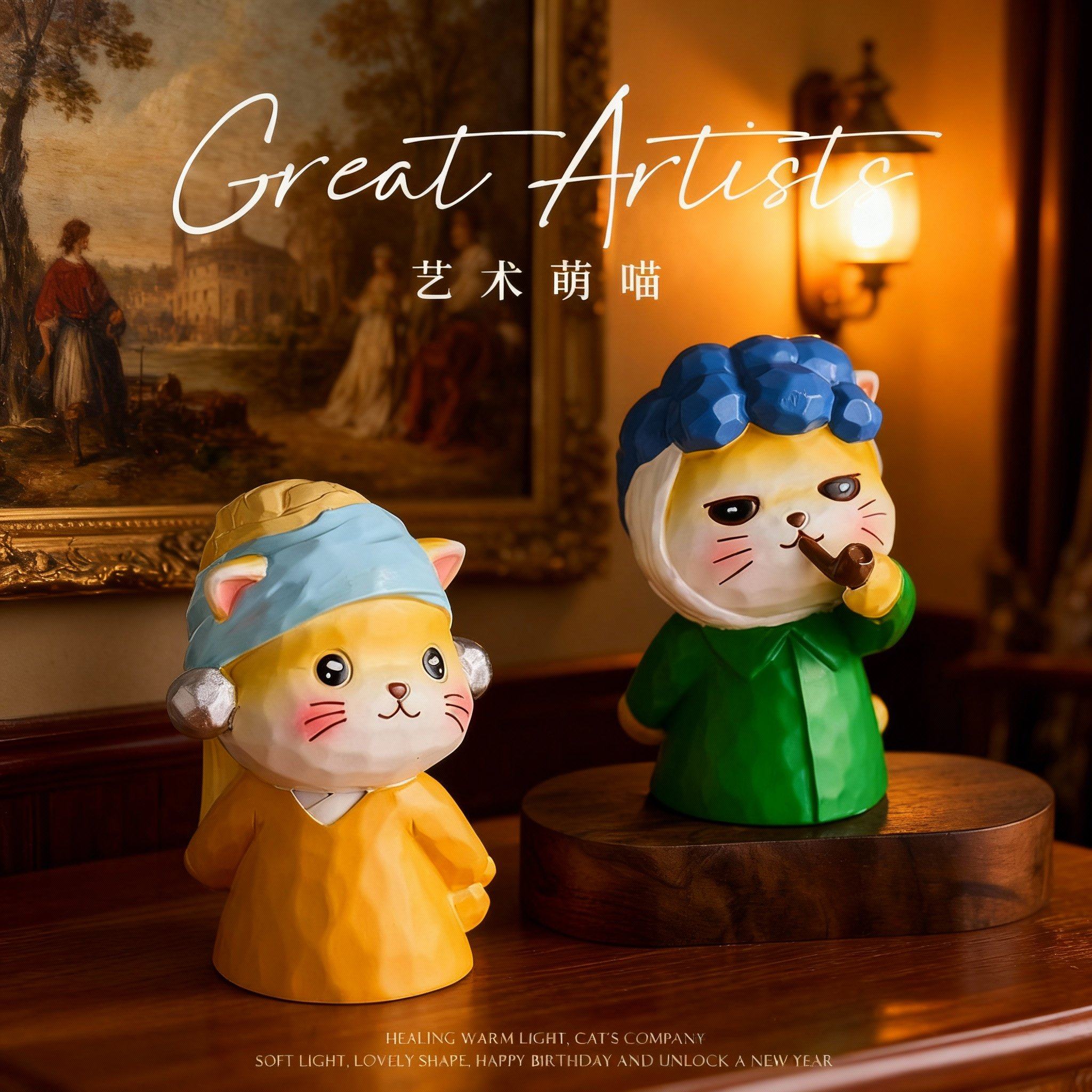 手工艺术萌喵3D模型摆件创意猫咪玩偶家用装饰品,淘宝优惠券,粉丝福利购,淘宝优惠卷