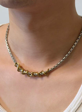 Komeiku金色荆棘缠绕蛇骨项链