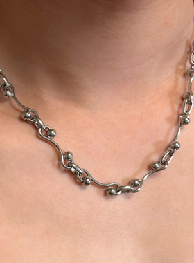 帅爆！S形环扣钛钢项链