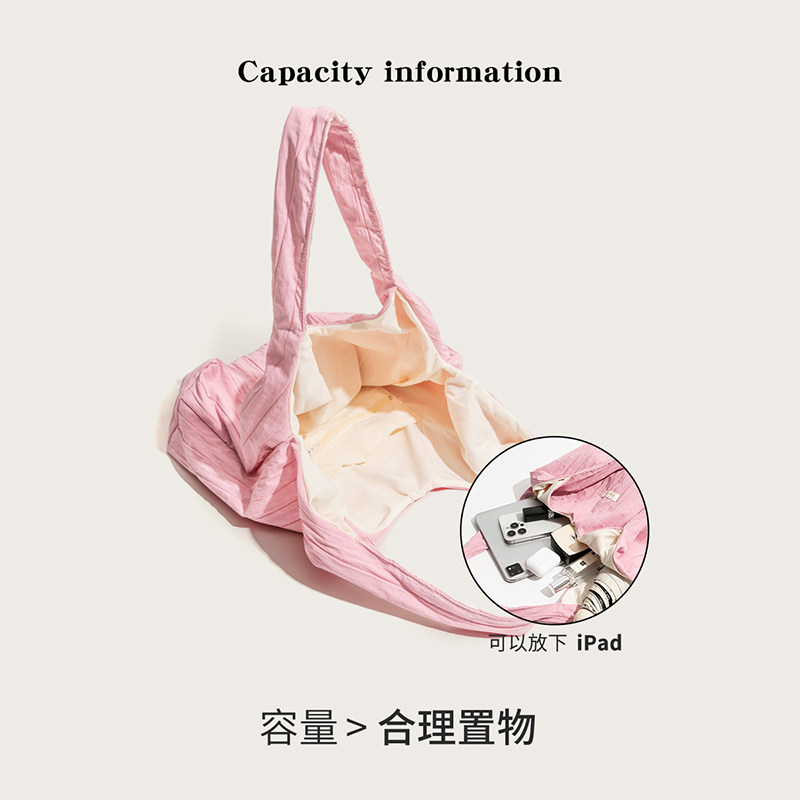 橙子少女帆布包大容量新款百搭粉色单肩包包上课通勤托特包购物袋,淘宝优惠券,粉丝福利购,淘宝优惠卷