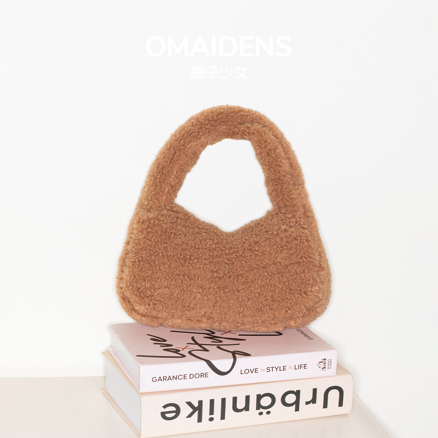 橙子少女韩系毛绒托特包包女2025冬季小方包日常毛茸茸小众手提包,淘宝优惠券,粉丝福利购,淘宝优惠卷