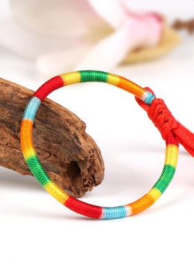 端午节五彩绳手链编织小学生礼物