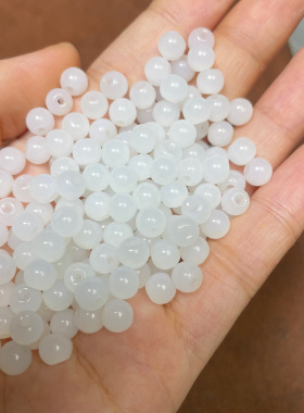 手工编织DIY编织材料珠子仿玉珠6mm白色珠子编绳配珠