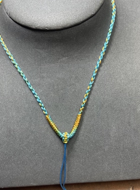 手工编织千里江山项链绳DIY百搭项链吊坠绳子DIY四股辫挂件手