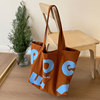 Spring collegiate sports style contrast letter tote bag