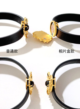 女银金曜石复古可以放照片手链