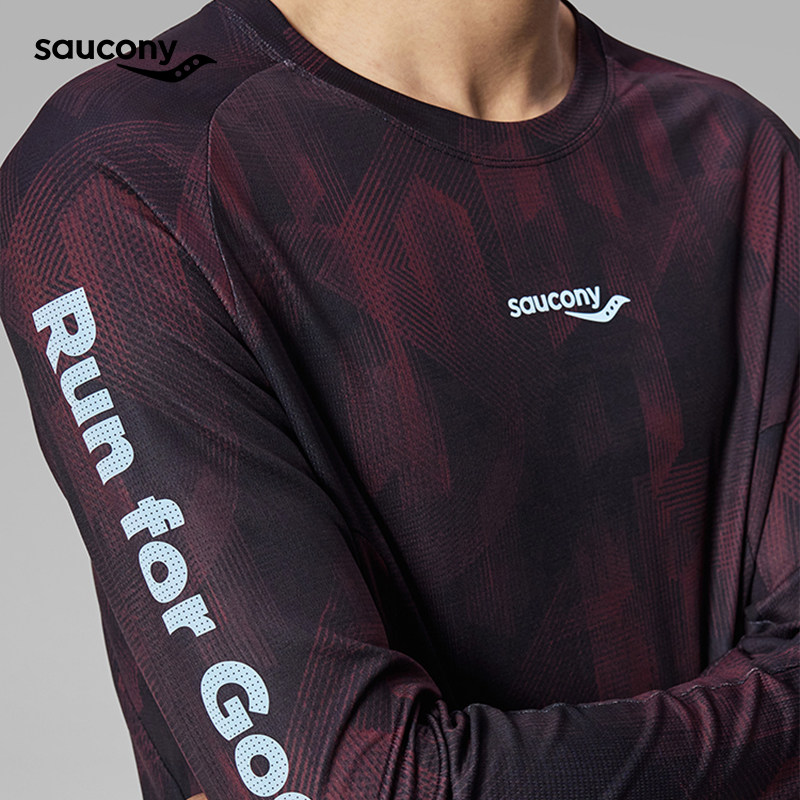 男子长袖上衣Saucony索康尼官方亲肤柔软透气吸湿运动休闲圆领T恤,淘宝优惠券,粉丝福利购,淘宝优惠卷