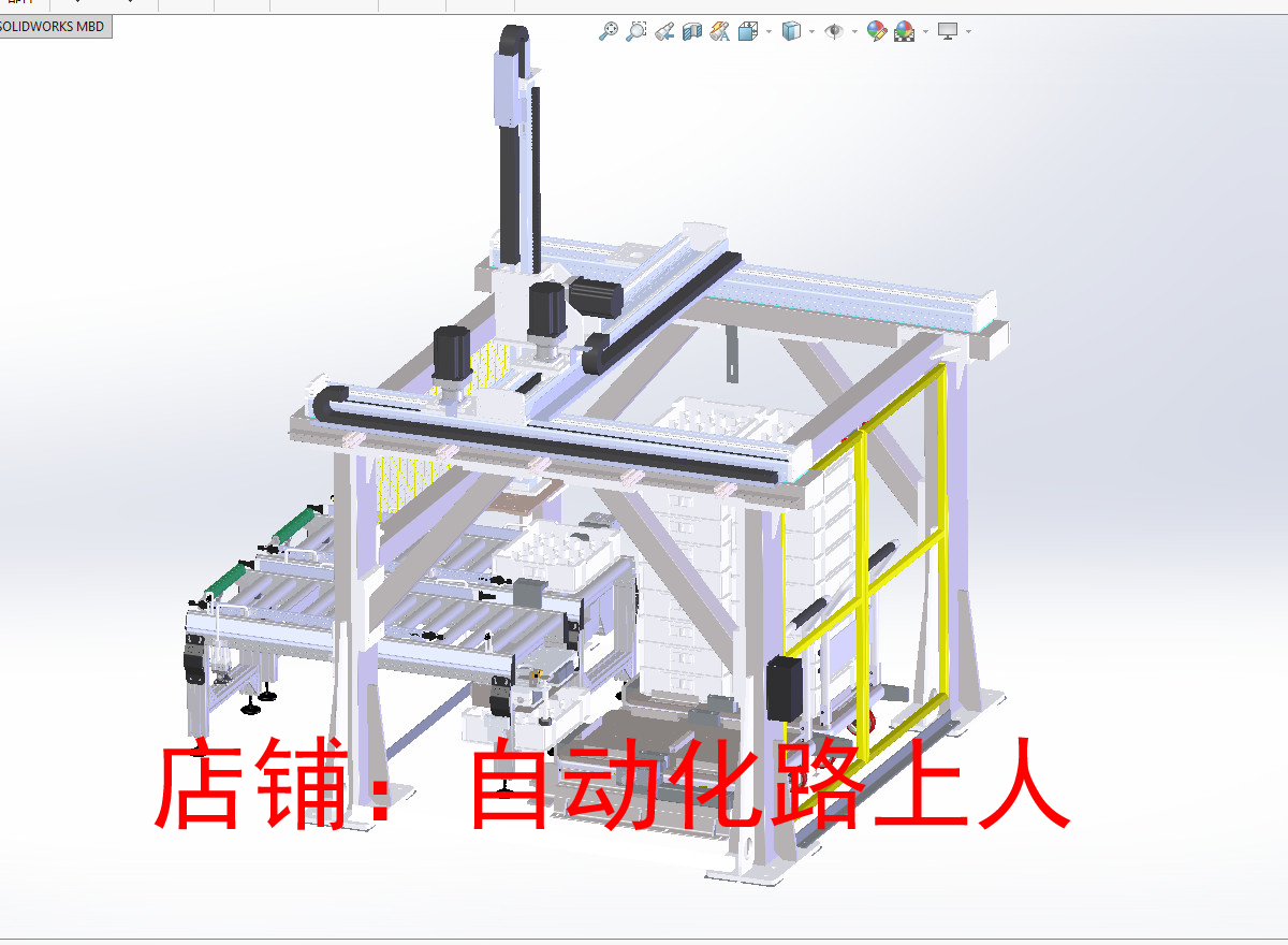 三轴齿条型码垛装箱桁架机械手龙门桁架机械手图纸搬运码垛机器人 - 图0