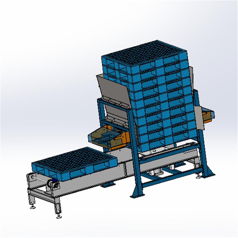 托盘库（带链式输送机）3D机械 E062  非标自动化机械 - 图1