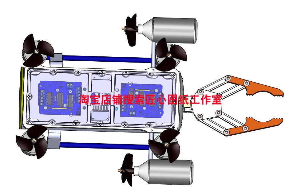 水下机器人3d图纸三维模型  水下机器人3d模型设计 - 图1