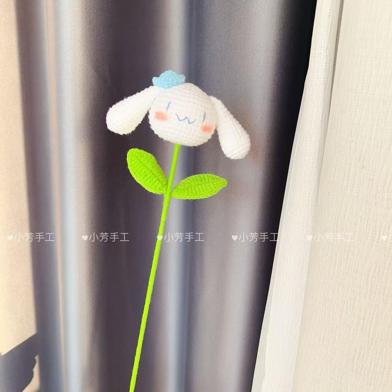 成品仿真手工毛线花编织钩针卡通动物玩偶情人节教师节创意礼物 - 图1