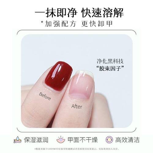CandyMoyo维E卸甲水 不伤甲按压瓶洗甲水不伤手美甲专用卸甲油 - 图1