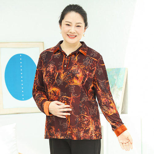 胖太太大码女装秋装新款紫花色时尚套头衬衫上衣宽松潮822310810 - 图1