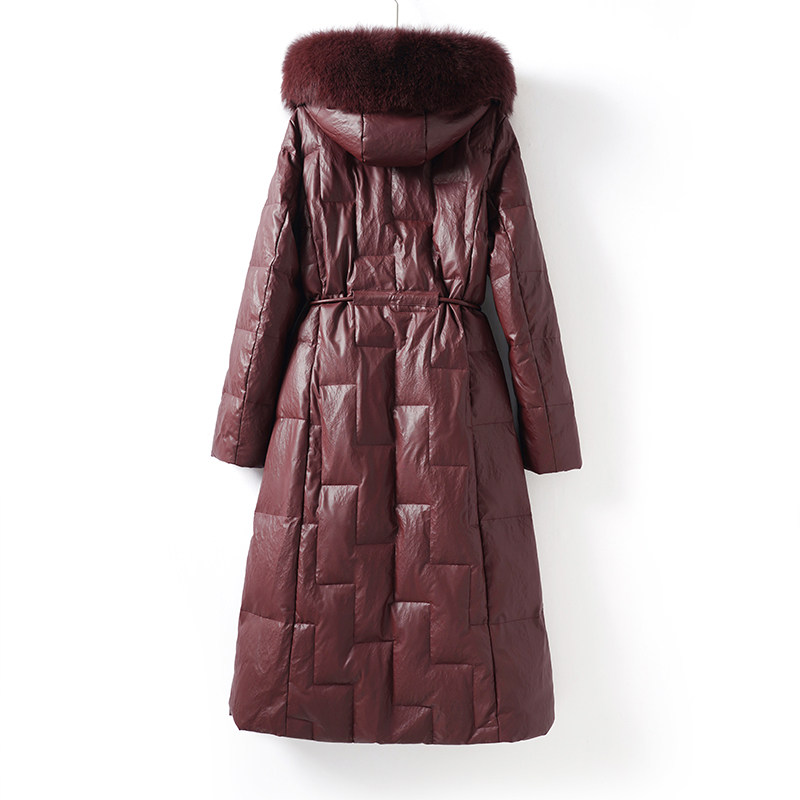 羽绒服皮衣女中长款狐狸毛领90白鸭绒春秋海宁真皮新款绵羊皮外套,淘宝优惠券,粉丝福利购,淘宝优惠卷