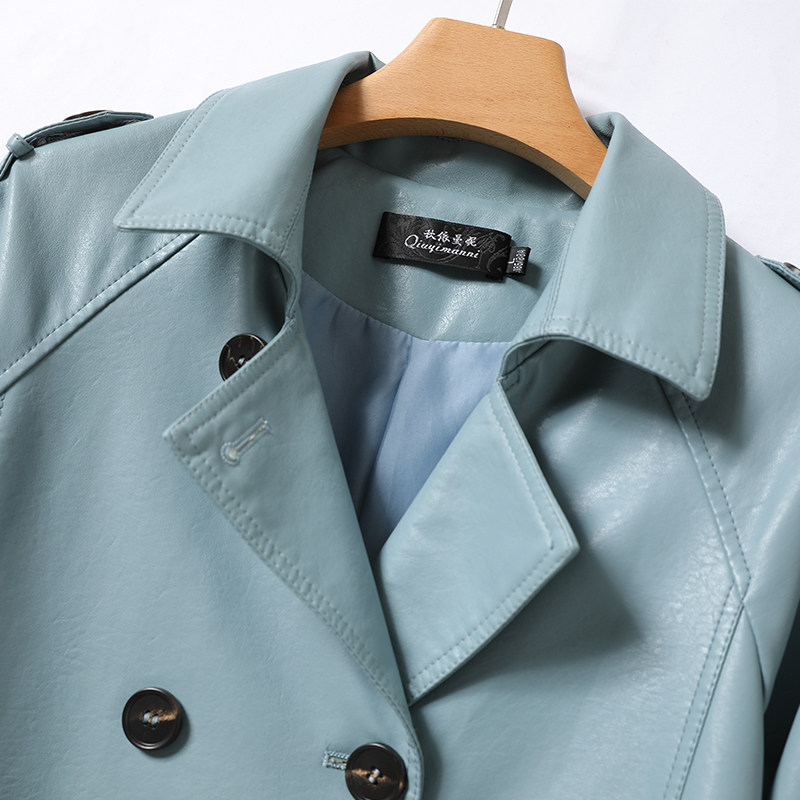 绵羊皮风衣女外套英伦风减龄双排扣小个子2025新款海宁真皮女皮衣,淘宝优惠券,粉丝福利购,淘宝优惠卷