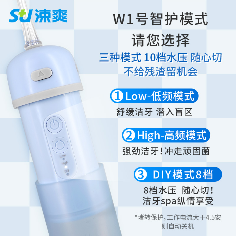 涑爽W1便携式胶囊冲牙器电动水牙线牙缝清洁家用洗牙器洁牙器-图1