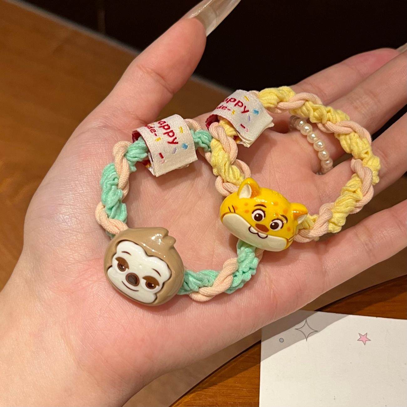 卡通布标疯狂动物城朱迪尼克发圈少女高弹力麻花扎头皮筋百搭发绳,淘宝优惠券,粉丝福利购,淘宝优惠卷