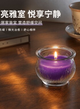 九紫离火紫色蜡烛家用酥油灯紫气东来新品平口莲花酥油灯供佛灯