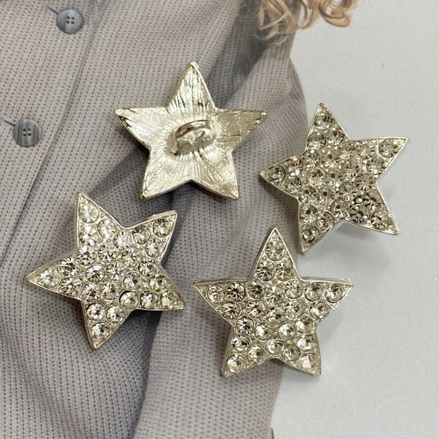 五角星金属镶钻纽扣小香风扣子西装外套装饰扣子针织开衫衬衣钮扣,淘宝优惠券,粉丝福利购,淘宝优惠卷